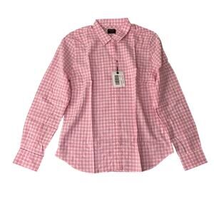 UNTUCKit Pink Gingham Button-Up Shirt Size 8 NWT Cotton Work Casual